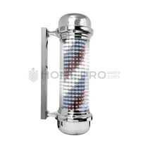 Barber Pole LED Prateado de 68 CM 220V