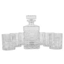 Conjunto de Decanter 850ML 21CM para Whisky com 6 Copos 340 ML