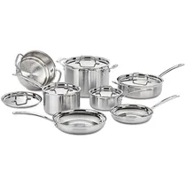 Jogo de Panelas Cuisinart MCP-12N Inoxidavel Multiclad Pro - 12 Peças