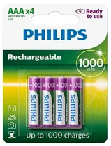Pilha Recarregável AAA Philips R03B4RTU10/97 (4 Unidades)