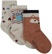 Meias para Bebê Orchestra Alamou-Mar Sweet Red Fox Masculina (3 Pares)