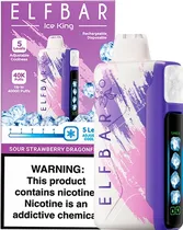 Vape Descartável Elf Bar Ice King - Sour Strawberry Dragonfruit 40000 Puffs