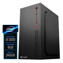 PC Montado Up Gamer Light, Intel Core i3 3220 3.3GHZ, 8GB DDR3 1600MHZ, SSD 240GB, Placa Mãe H61M, Fonte 230W, Cooler Processador