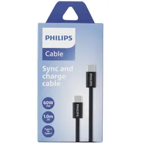 Cabo Philips DLC5051CB/70 USB-C | USB-C - Black (1 Metro)