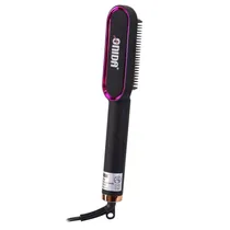 Cepillo Alisador Onida ON-381 Bivolt 36W 2EN1 Negro Y Rosa