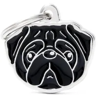 Medalha de Identificação Myfamily Friends Cão Pug Preto MF18NBLACK
