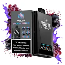 Pod Descartável Sex Addict Black S280 Grape Açaí 28.000 Puffs
