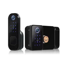 Fechadura Digital R5RIGHT com Bluetooth, Biometria, Cartão, Código Numérico, Chave e App - Ttlock- Cor Preto (Fechadura Direita)