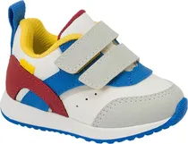 Tênis Infantil Klin Walk Baby 453 - Branco/Gelo/Ciano