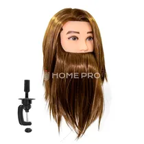 Cabeça de Boneco para Treino Barbeiro/Cabeleireiro c/ Barba- Castanho