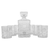 Conjunto de Decanter 850ML 21CM para Whisky com 6 Copos 340 ML