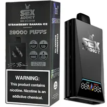Vaper Descartável Sex Addict BY Dan Bilzerian S280 5% Nicotina 28000 Puffs - Strawberry Banana Ice