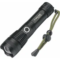 Lanterna LED Tática X-Balog BL-X71-P50 USB Recarregavel e com Pilha / 5V - Preto