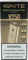 Vape Descartável Ignite V250 Pineapple Kiwi Dragon Fruit 25000 Puffs Gold