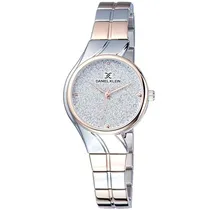 Relógio Analógico Daniel Klein Premium DK11910-3 Feminino Pulseira de Aço Inoxidável - Prata e Rosa Ouro