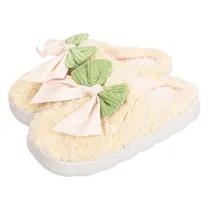 Pantufa Felpudo Con Laso 38-42 Bege