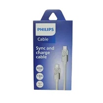 Cabo Philips DLC5031CW/70 Usbc A Usbc 1 Metro - White  Cabo Philip...