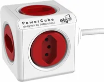 Adaptador de Tomada Múltiplo Elg Allocacoc PWC-X5 5X Tomadas Cabo 1.5 M - Branco/Vermelho