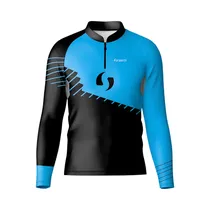 Remera de Pesca Sunflex Sport Raglan DRY-Fit Negro/Azul