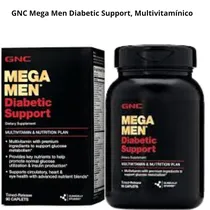 GNC Mega Men Diabetic Support, Multivitamínico, 90 Cápsulas.