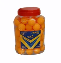 Pelota de Ping Pong Amarillo 1 Estrella, Frasco Con 60 Piezas