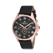 Relógio Analógico Masculino Daniel Klein Premium DK12220-6 - Preto e Rosa Ouro