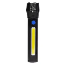 Lanterna LED Tatico Cob Light Flashlight EP31572 / 450 Lumens / Recarregavel - Preto