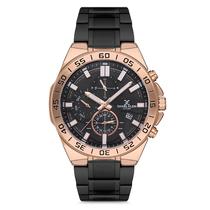 Relogio Analogico Masculino Daniel Klein DK.1.12733-3 Exclusive Gents / Pulseira de Aco Inoxidavel - Preto/Rose Gold