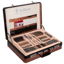 Jogo de Talheres Trilium Silver 84 Peças com Maleta