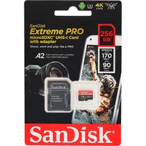 Sandisk Microsdxc Uhs-I Extreme Pro 256GB 200MB/s Card With Adapter