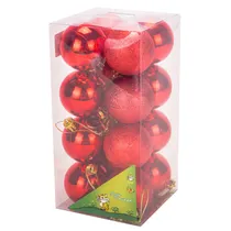 Bola de Natal Vermelha Em Diferentes Tons 4,5CM 16 Peças.