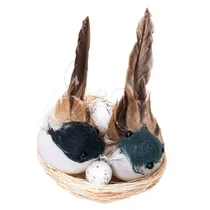 Kit de Pássaros Decorativos com Ninho 6CM