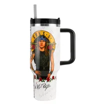 Copo Térmico Weedoo Guns N' Roses - 1.2L - com Canudo - Logo Axl Rose Branco  Copo Térmic...
