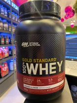 Optimum Nutrition Whey Gold Stand Cookie & Cream Plastico 2 LBS/907 G/28 Servs s/C