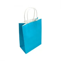 Sacola de Papel Tamanho Pequeno Azul Claro