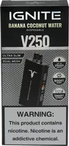 Vape Descartável Ignite V250 Banana Coconut Water 25000 Puffs