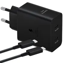 Carregador Samsung 50W Power Adapter Duo EP-T5020XBEGWW 2 USB-C 50 Watts + Cabo USB-C
