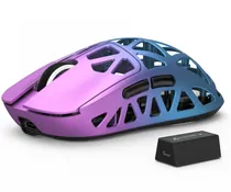 Mouse Gamer Sem Fio Attack Shark R2 Magnesium PAW-3950, Trimodo USB-C BT 2.4GHZ Purple/Blue