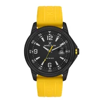 Relogio Analógico Masculino Daniel Klein DK.1.13910-3 Premium Gents / Pulseira de Silicone - Amarelo/Preto