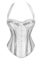 Corset Apricot Branco + Calcinha M 661