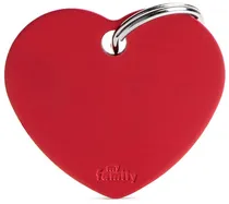 Medalha de Identificação Myfamily Coração Grande MFB30 - Vermelho