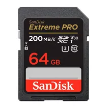 Cartão de Memória SD 64GB Sandisk Extreme Pro 200-90MB U3 4K