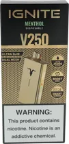 Vape Descartável Ignite V250 Menthol 25000 Puffs Gold