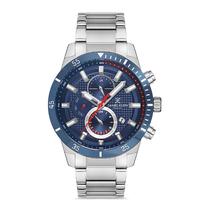 Relogio Analogico Masculino Daniel Klein DK.1.12741-3 Exclusive Gents / Pulseria de Aco Inoxidavel - Prata/Azul