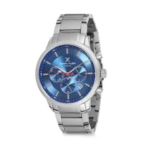 Relógio Analógico Masculino Daniel Klein Exclusive DK12152-3 - Prata e Azul