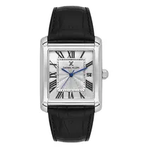 Relógio Analógico Masculino Daniel Klein DK.1.13909-1 Premium Gents / Pulseira de Couro Genuino - Prata/Preto