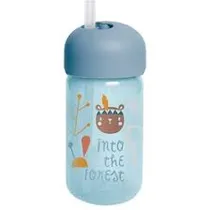 Suavinex Nuery Botella Pajita Forest Az i3 Polipropileno 18M+ Azul