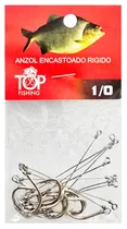 Anzol Top Fishing Chinu Encastoado Rigido 1/0 com 10 Pçs