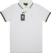 Outlet Camiseta Polo Psycho Bunny B6K778 Masculina Branca/Verde