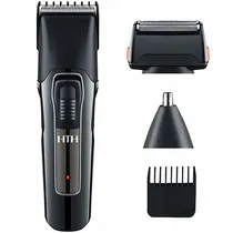 Máquina de Cortar Cabelo HTC Super Grooming At- 1088C 3 Em 1 3 Watts Recarregável - Preto